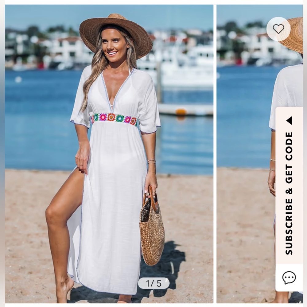 Take A Dip Crotchet Midi Cover-Up Dress
